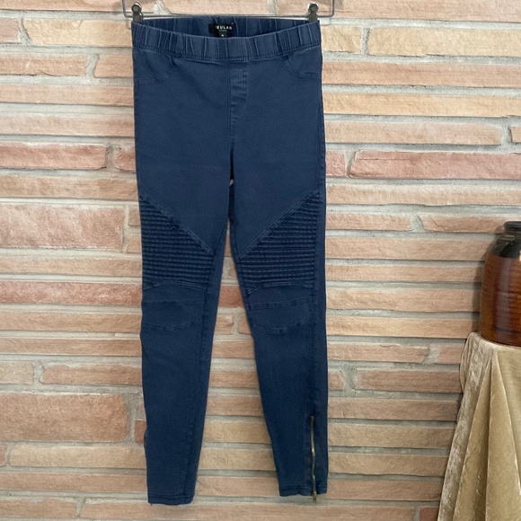 Moto Style Skinny Jeans Leggings - Picture 1 of 9